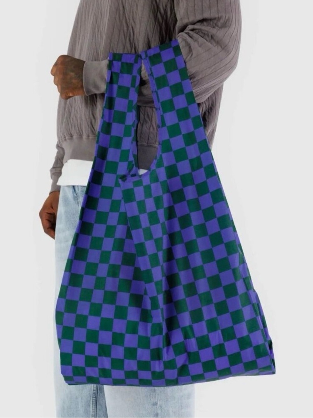 NWOT Big Baggu - Iris Green Check
